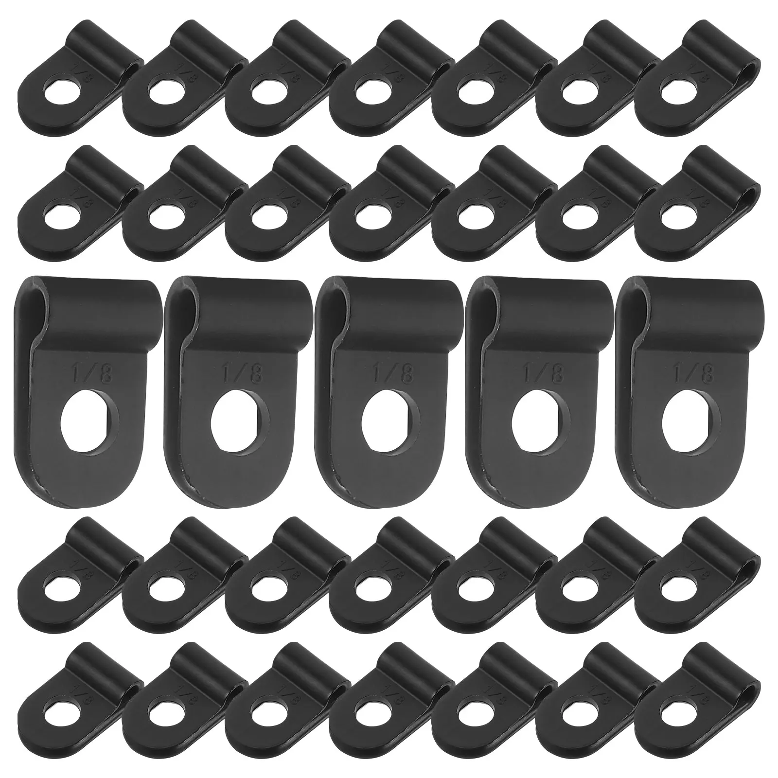 

100pcs Nylon R Type Cable Clamps Wire Organizer for Cable Management 21 25mm White Wire Holder Cord Clips Rope Light Mounting