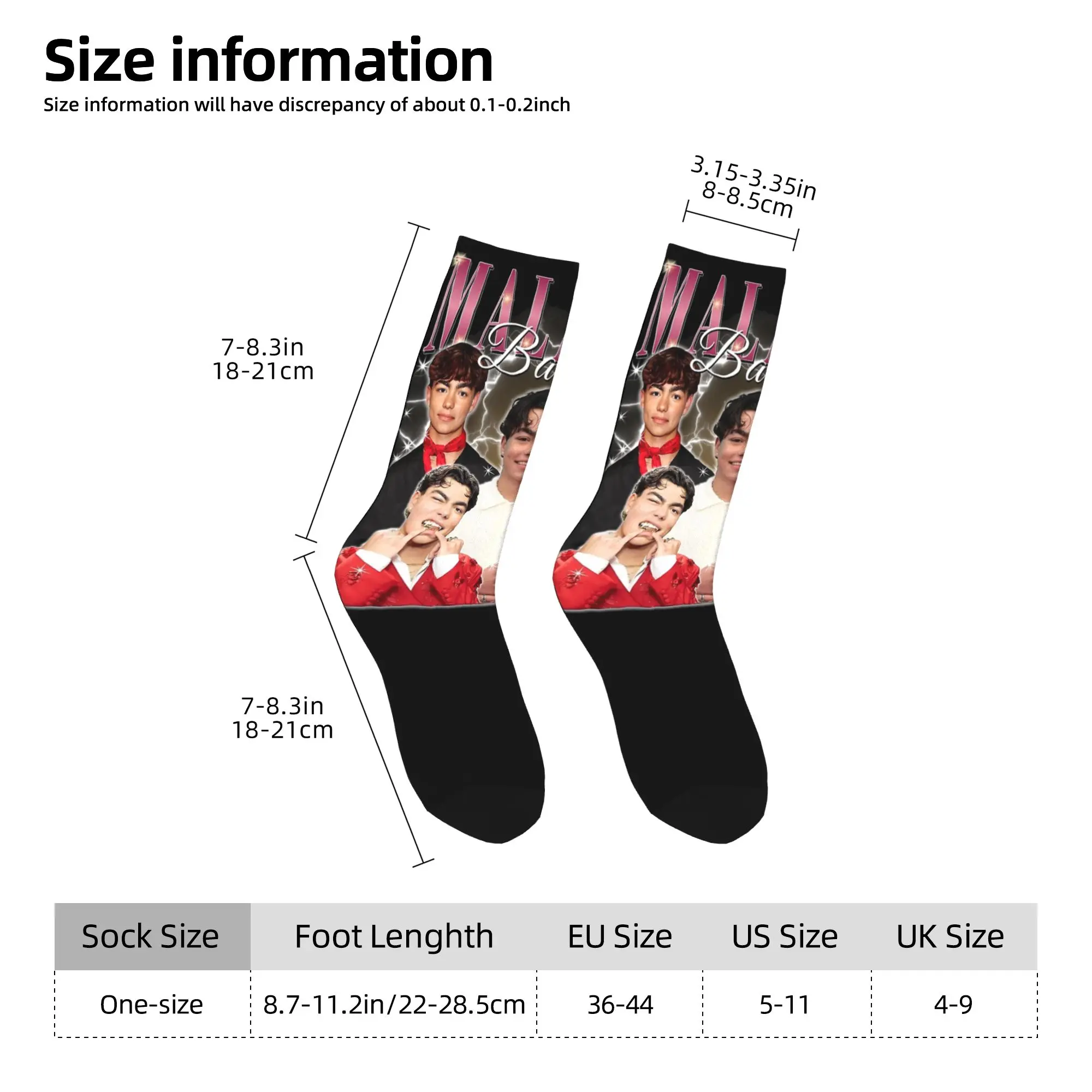 Calcetines de moda para hombre Casual Malachi Barton Actor calcetín poliéster deporte calcetines de mujer Primavera Verano Otoño Invierno,