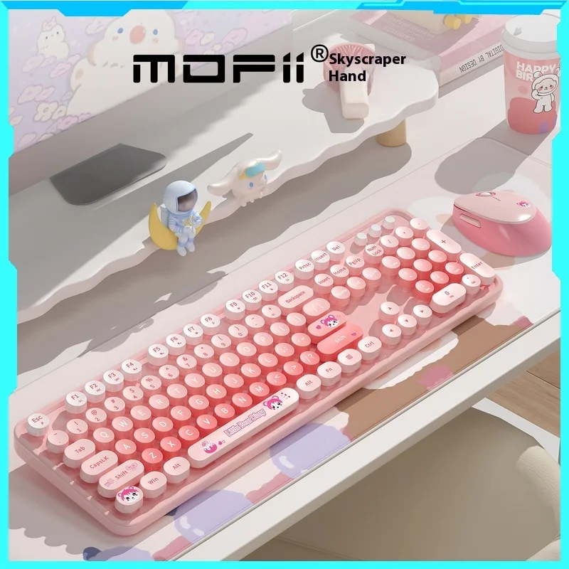 Mofii Skyscraper Keyboard and Mouse Set High Beauty Wireless Mouse Keyboard Office Games Light Entertainment Sweet Mixed Color