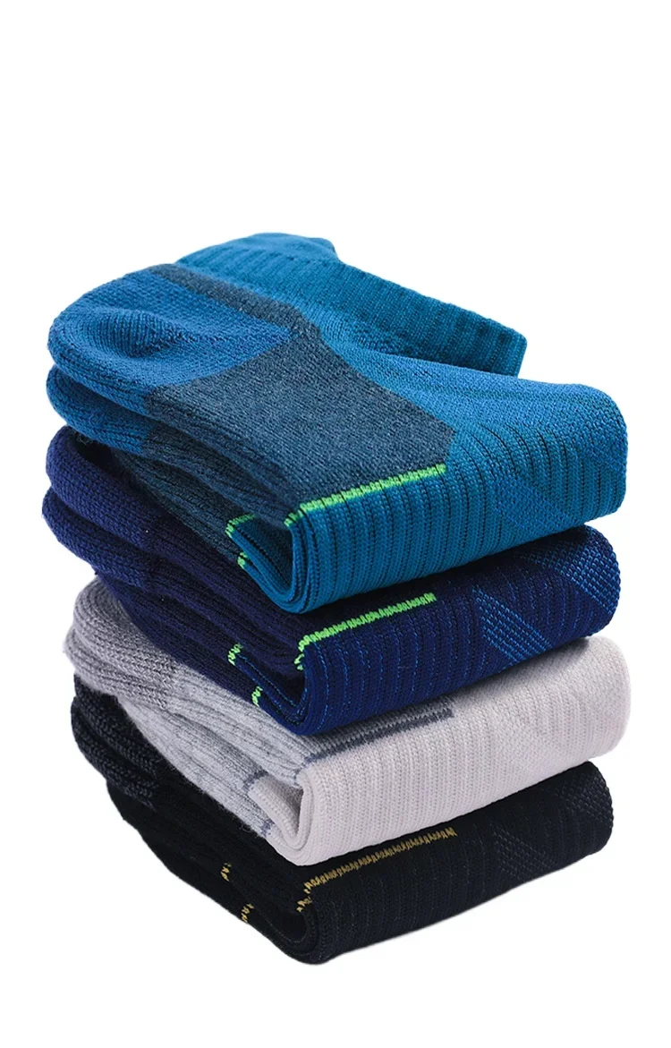 Men Merino Wool Ankle Hiking Running Socks Compression Support Women 50% Merino Wool Socks Thick Low Cut Sports Socks Anti-Odor