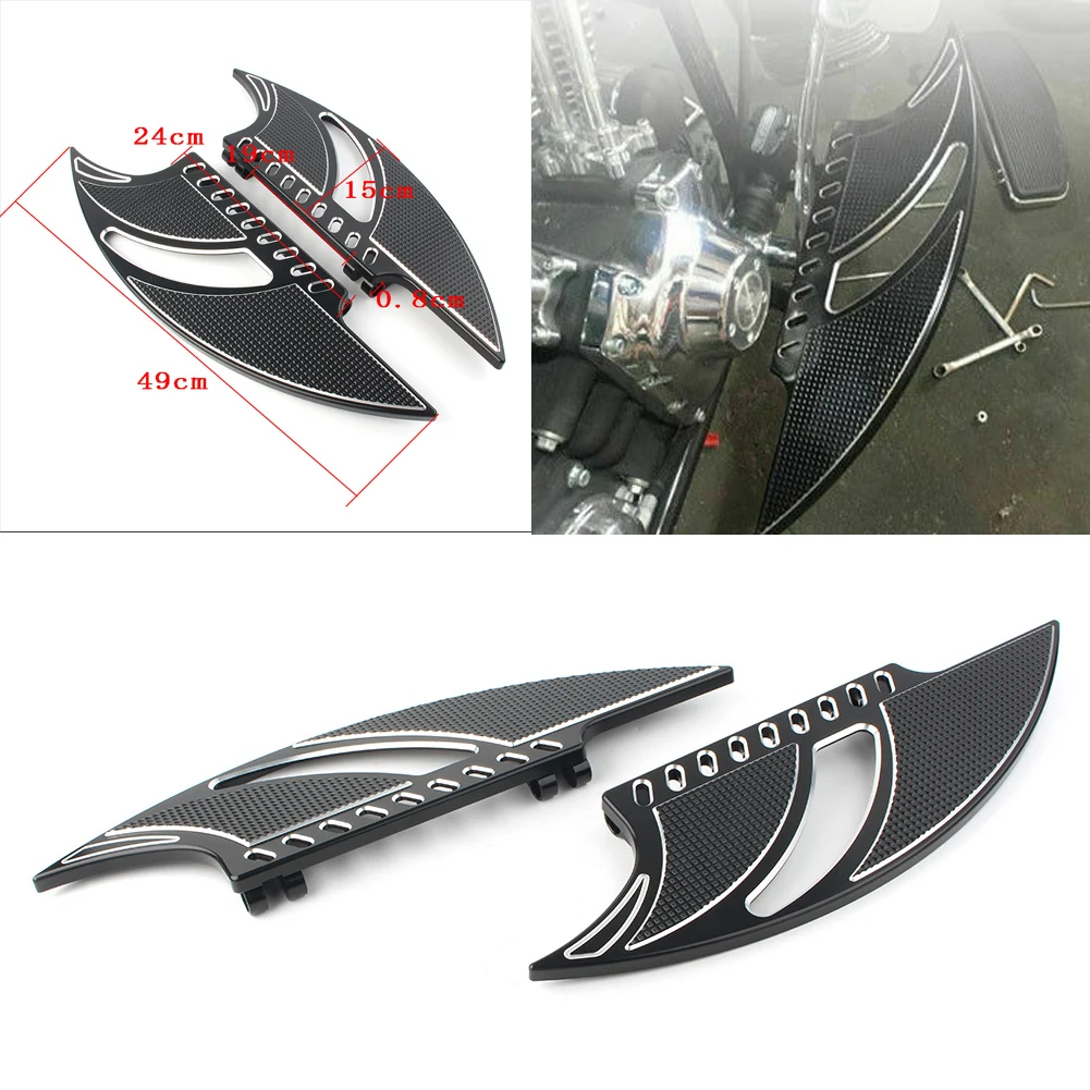 Motocycle Driver Stretched Floorboards Front Floor Board Inserts For Harley Touring Softail Dyna FLD 1985-2015 Black