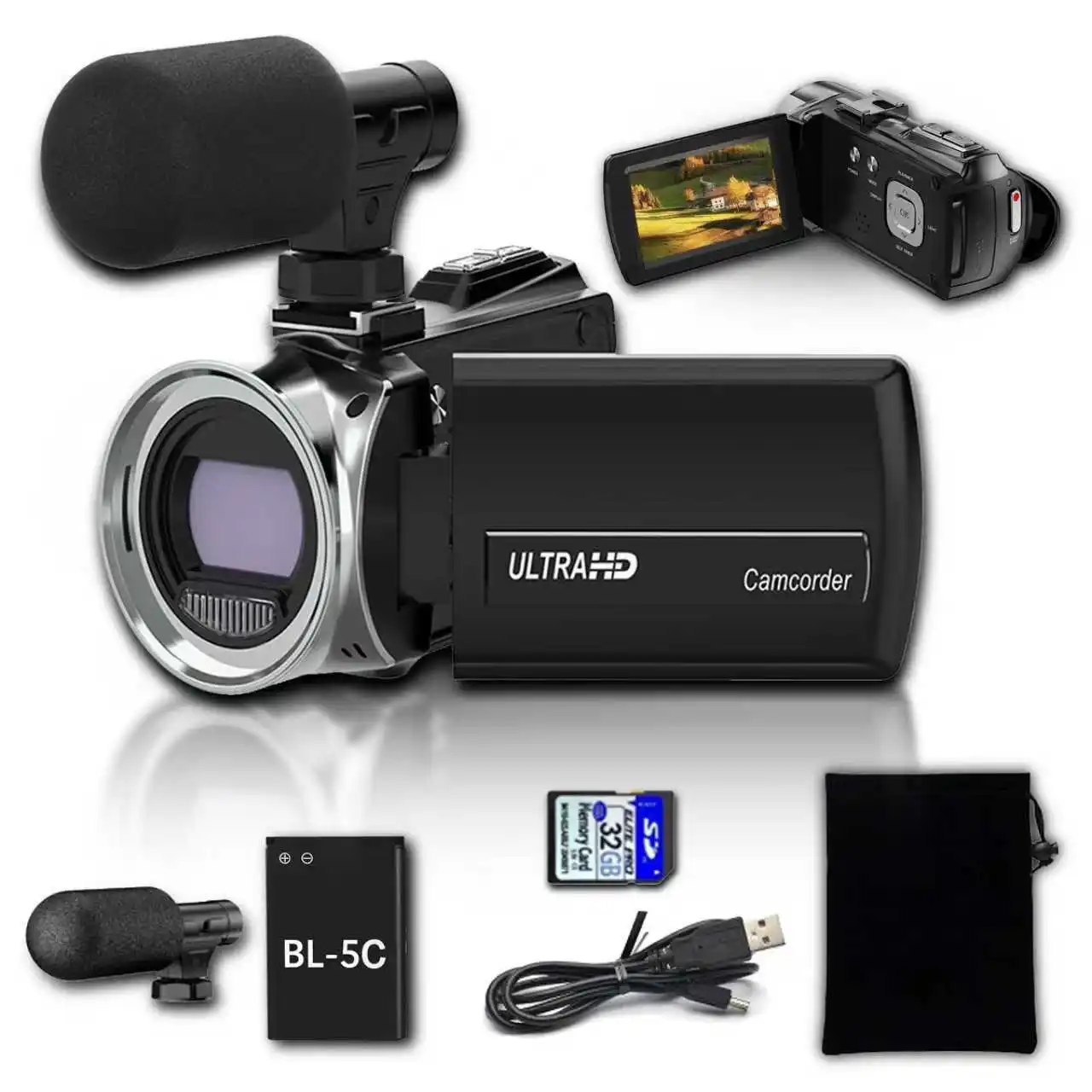 

48mp 4k High-Definition Handheld Dv Camera - Professional Vlog Recording Equipment - 18x Digital Zoom + 3-Inch 270° Flip Screen - With Noise Reduction Microphone - Intelligent Anti-Shake Function - Comes With 32g Sd Card