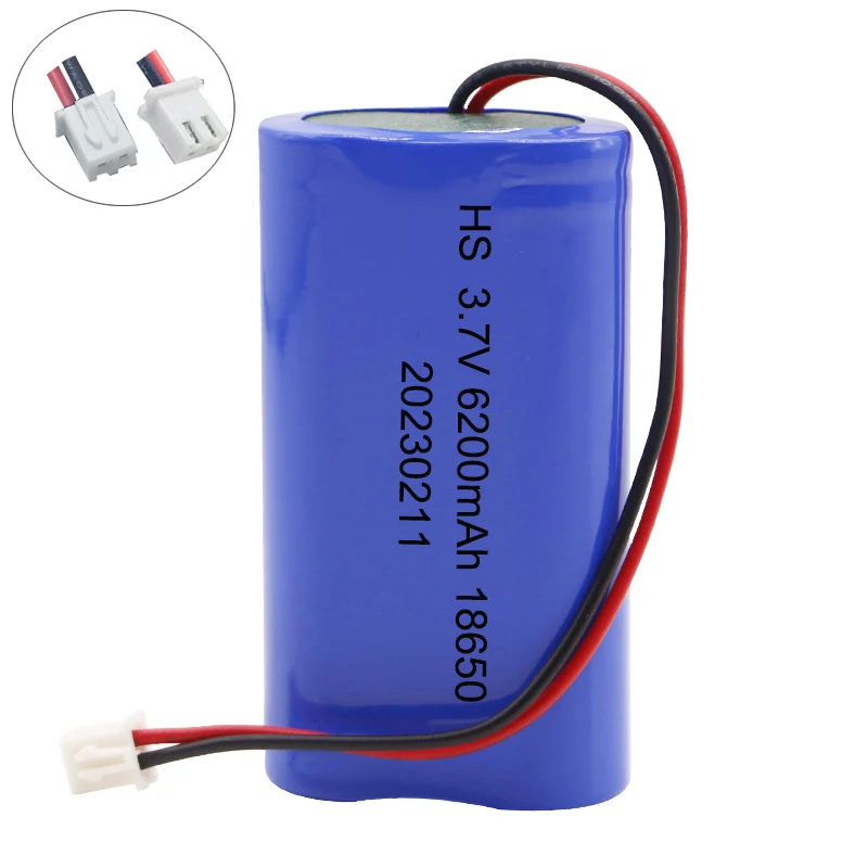 Lithium Battery 3.7V 18650 with XH2.54-2P Plug 4500/6200/12000mAh Rechargeable battery For Fishing LED Light Bluetooth Speaker