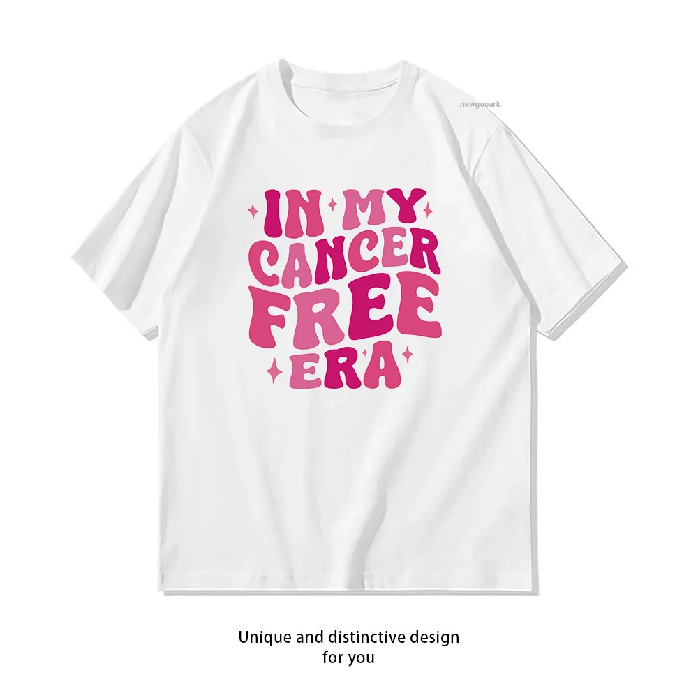 In My Cancer Free Era Survivor Pink Ribbon Breast Cancer Awareness Shirt Woman Man Summer O-neck Breathable Graphic T Shirts
