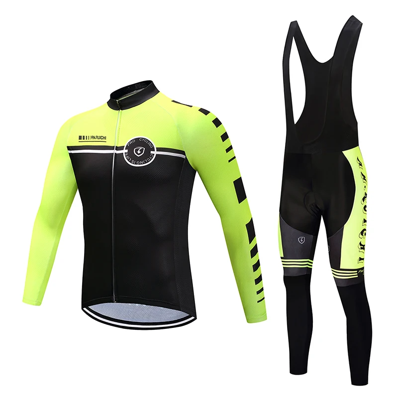 

Men Long Sleeve Bicycle Cycling Sets Anti-sweat Black and Green 3D Padding Cushion Sport Jerseys Customized/Wholesale Service