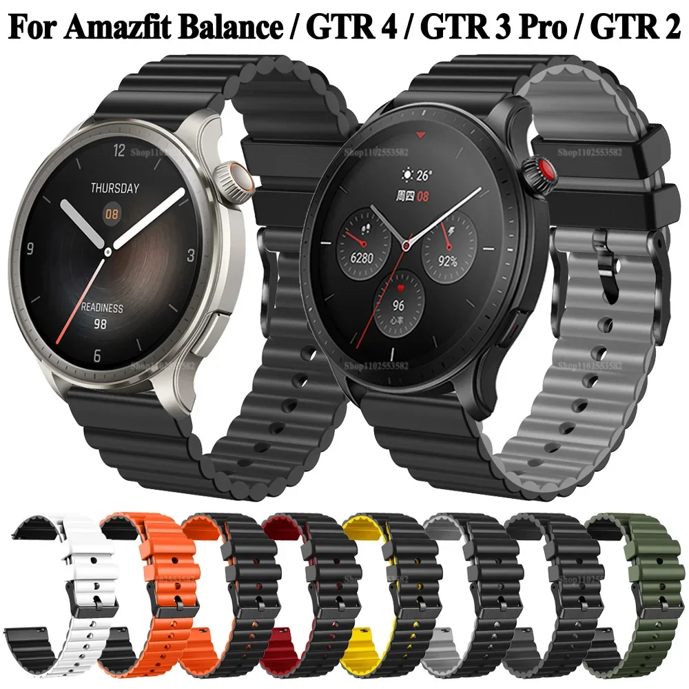 22mm Silicone strap for Amazfit Balance GTR 4 3 3Pro 2 2e Breathable wristband Soft Waistband Watch Replacement Accessories