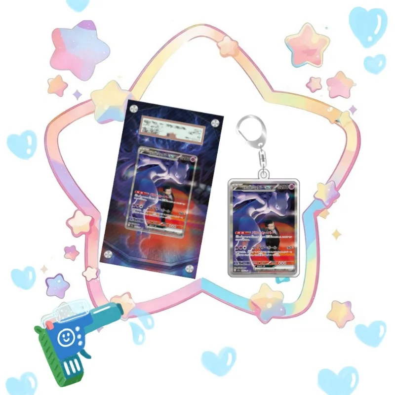 Art Display for Pokemon Grovanni Card PTCG Keychain Anime Game Collectibles Anime Merchandise Acrylic Protective CaseToys Gift