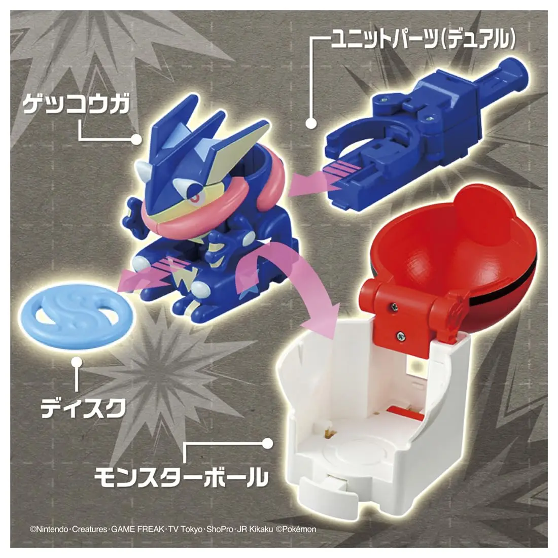 Original TAKARA TOMY Pokémon Ultimatch Miraidon 03 Greninja Pokemon Pokeball Pikachu Master Ball Action Figure Toys for Children