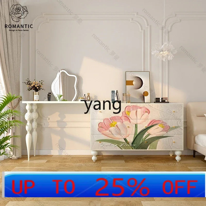 

LH cream wind solid wood dresser chest cabinet integrated bedroom simple storage locker