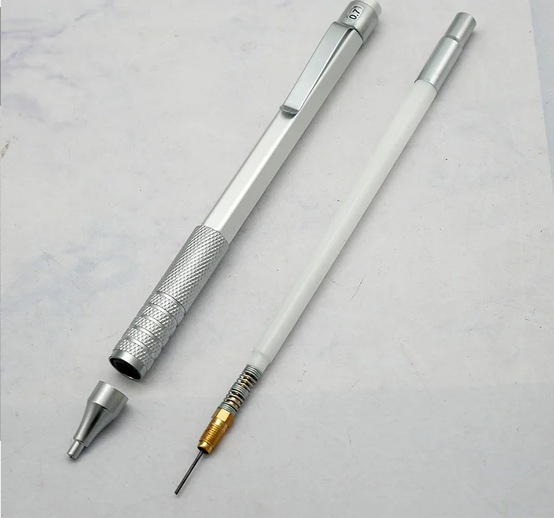 Automatischer Bleistift aus Metall, einziehbar, lange Nadelspitze, Handmalerei, Zeichnung, Taschenstift, 0,3/0,5/0,7/0,9/1,3/2,0 mm, Skizzieren, Kunst – Detail 5