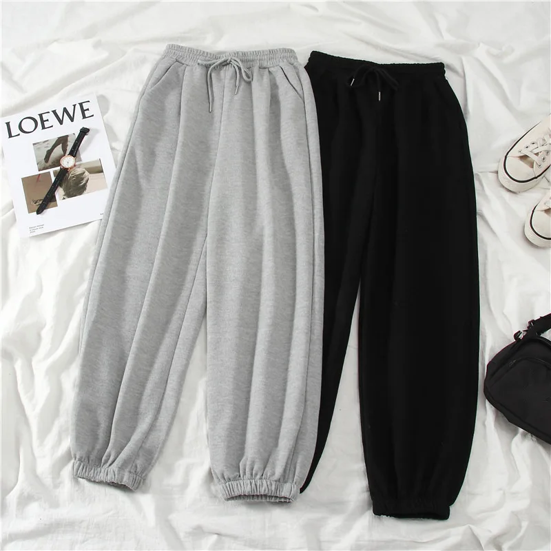 Women's Solid Colour Sports Casual Pants Spring and Autumn Loose Fashion Oversized Sweatpants Winter Jogging Pants Street Pants