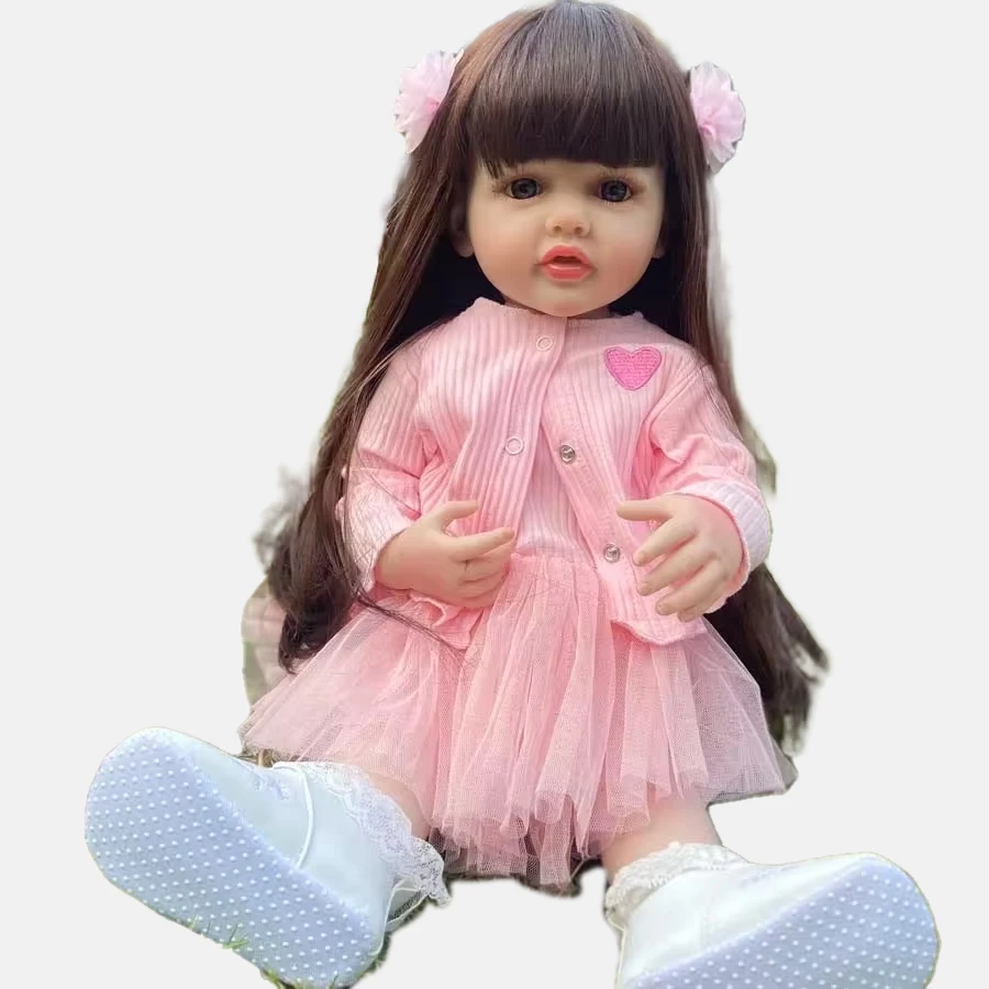 in Stock Newest Realistic Lifelike 55Cm Girl Baby Reborn Doll Bebe Reborn De Silicon