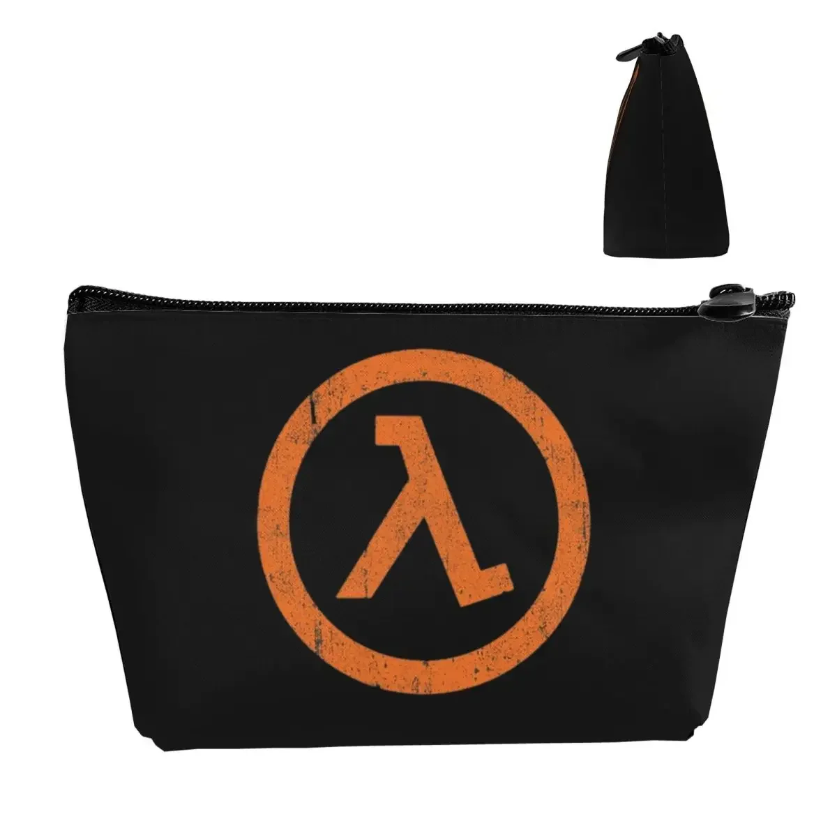 Half Life Lambda Symbol Travel Cosmetic Bag Makeup Bag Zipper Bag Cosmetic Case Cosmetics Organizer For Women Female Gift