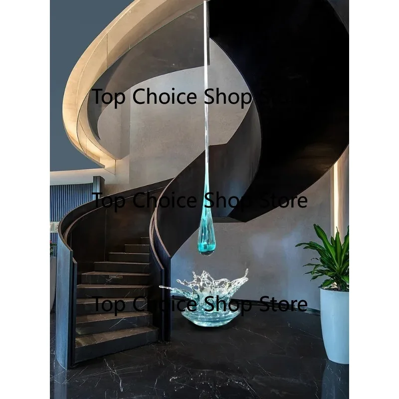 Modern Simple Transparent Resin Water‑Drop Sculpture Ornament For Hotel Lobby Art Decoration Display