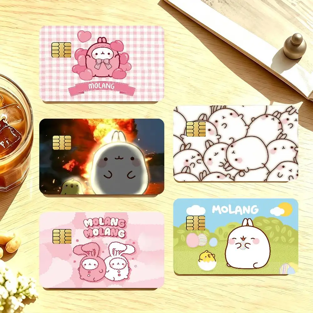 Cute Molang Credit Card Stickers For Bank Card Bus Metro Cards Waterproof Anti-Scratch Gift 4PCS