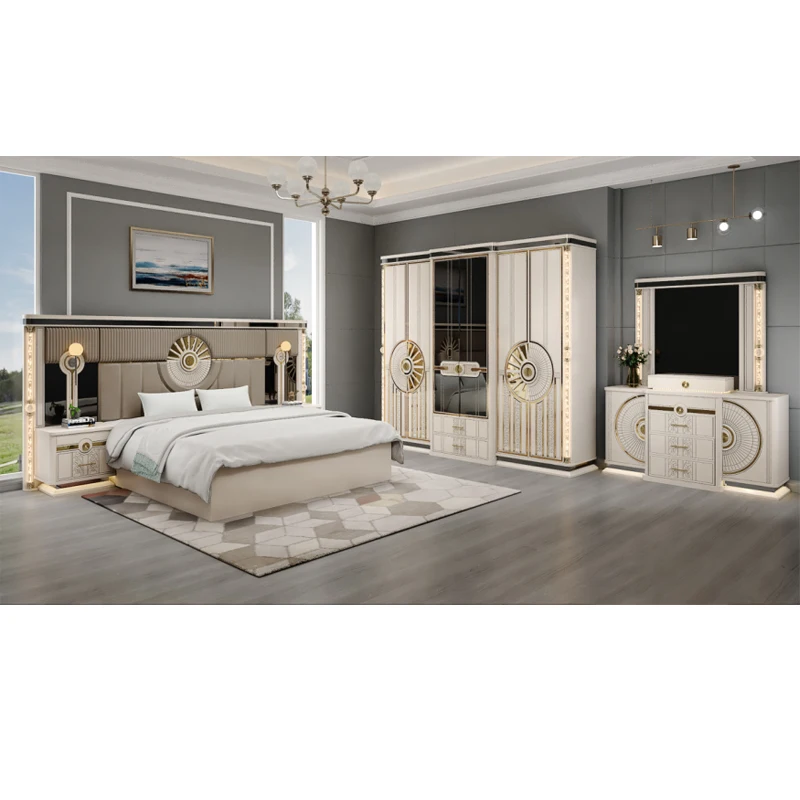 &King Size Bed Mattress Sets Round Latest Design Wooden Beds New Box Bedroom Furniture Set - view 3
