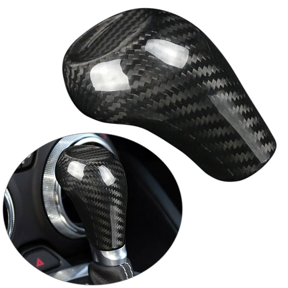 Car Gear Shift Knob Cover Trim Decoration Real Carbon Fiber For Chevrolet Camaro 2016-2020