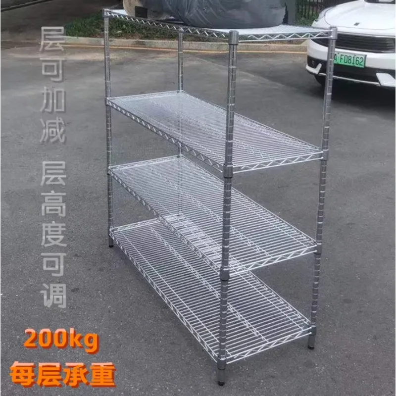Warehouse storage Stainless steel shelves Carbon steel chrome-plated mesh racks Anti-static pulleys Mobile material