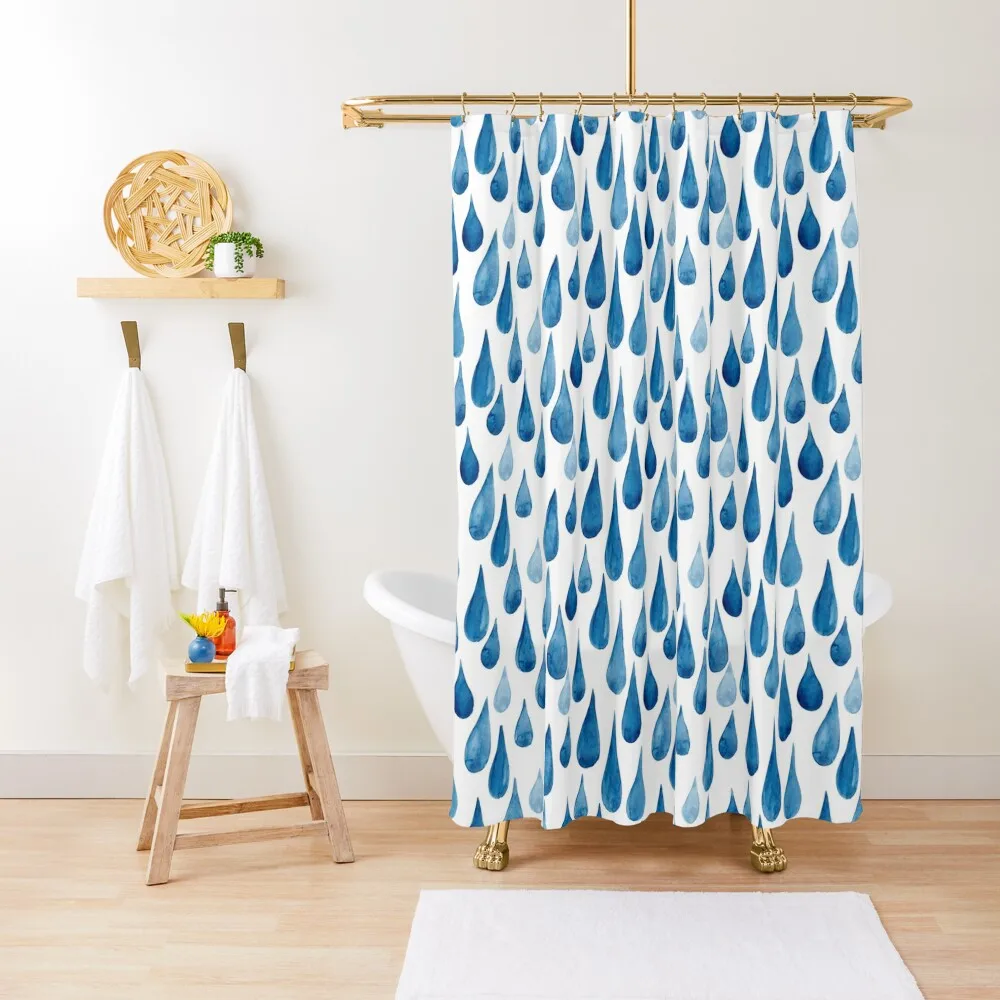 

Watercolor rain drops Shower Curtain Elegant Bathroom For Bathrooms Anime Bathroom Bathtub Curtain