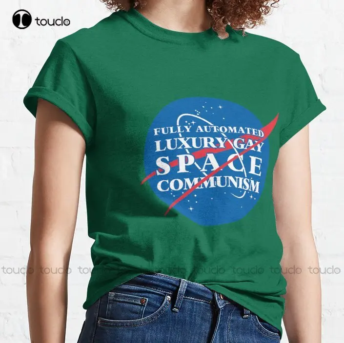 Fully Automated Luxury Gay Space Communism Trending T-Shirt Golf Shirts Cotton Outdoor Simple Vintage Casual Tee Shirts Xs-5Xl