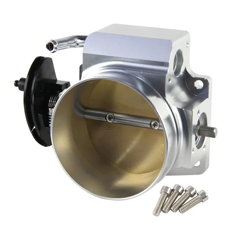 AZ-92MM CNC Billet Throttle Body For Chevy GM Gen III LS1 LS2 LS3 LS6 LS7 SX LS LSX V8 Engine 4-Bolt Cable Aluminum Black/Silver 5