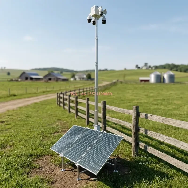 wmwmnu for YAHAM P4-eye Solar Surveillance Trailer Tower 4G 5G Connectivity MPPT Controller IP66 Waterproof Easy Deployment