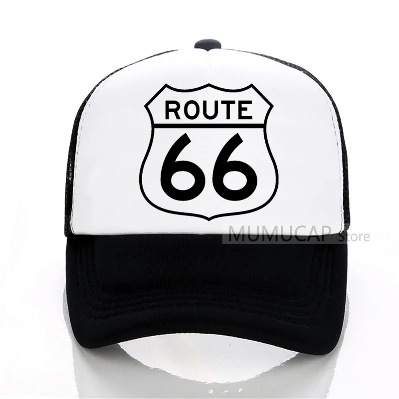 

USA Route 66 Baseball cap Summer cool Unisex Adult Baseball Mesh breathable Trucker Caps Hat for Men ROUTE 66