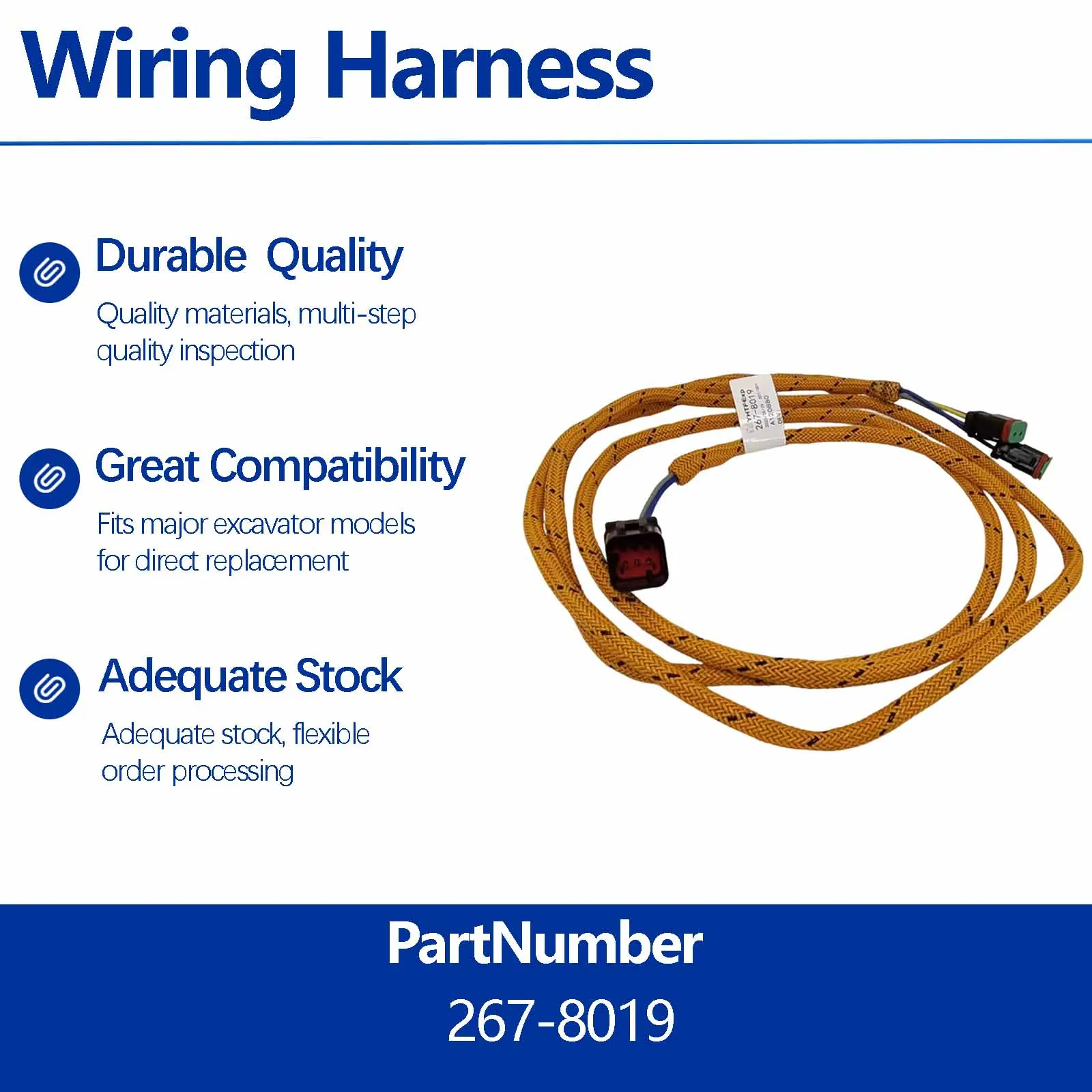 Wiring Harness 267-8019 2678019 For Caterpillar CAT M325DMH M325DLMH 329DLN 329D 329DL 325DL 324DL 324DFM 325D 324D