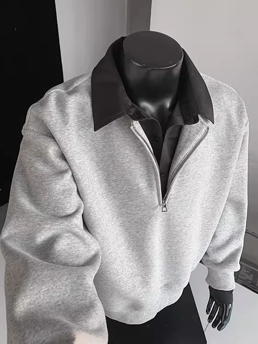 

Мужская толстовка с капюшоном и имитацией двухслойного дизайна, весенняя, трендовая, брендовая, 320 г, плотная, с длинными рукавами, высококачественная, повседневная...