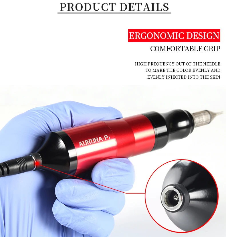 Tattoo Machine Kit Professional Aurora P1 Rotary Pen Set LCD Touch Screen Aurora 2 Power Supply with Foot Pedal Tattoo Supply