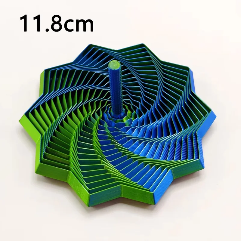 3D Printing Expanded Sensory Fidget Star Model Visual Illusion Hexagon Whirling Spiral Ornaments Stress Relief Board Game