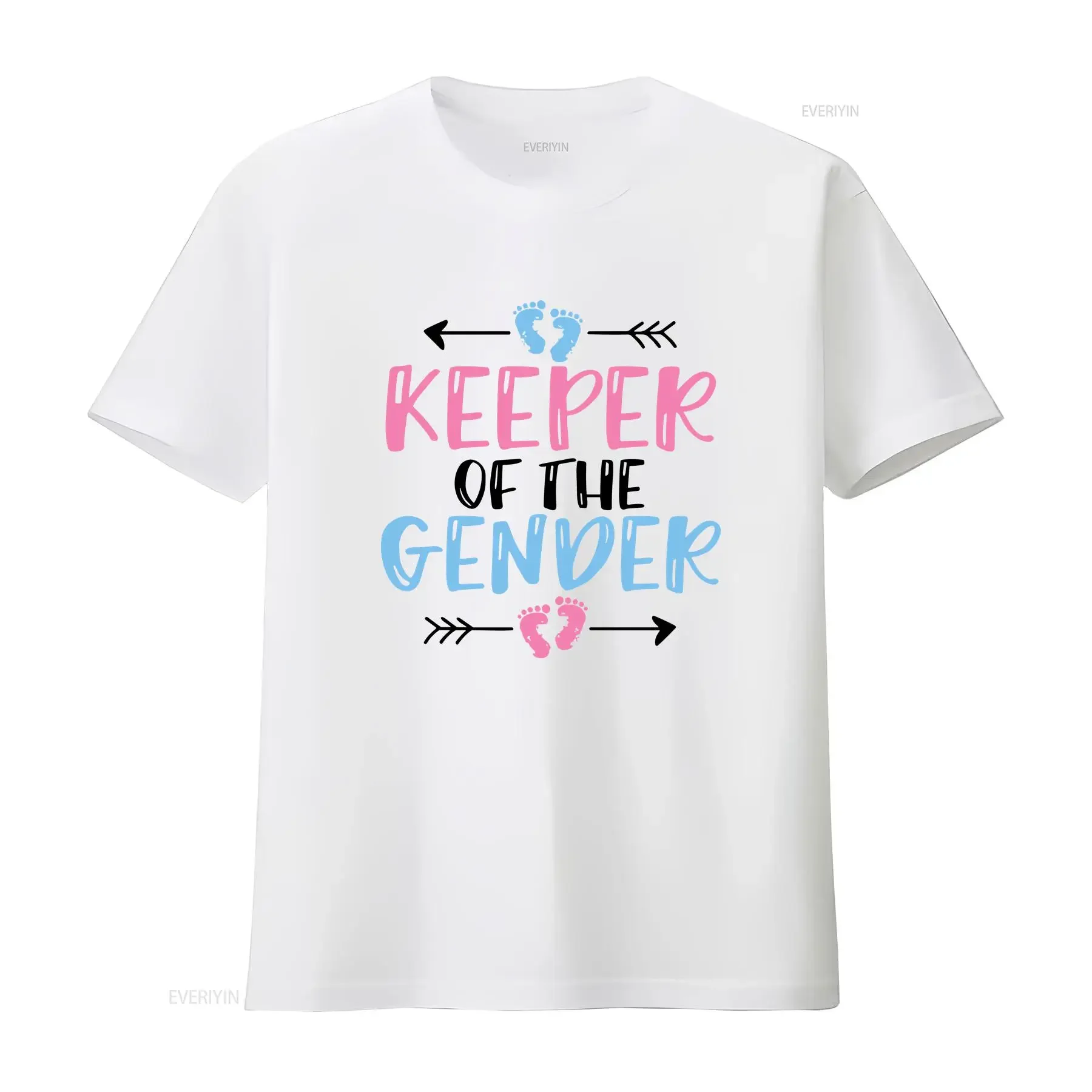 Keeper Of The Gender Women T Shirt Reveal Celebration Funny Baby Announcement He or She Pregnancy vintage Washed graphic Casual