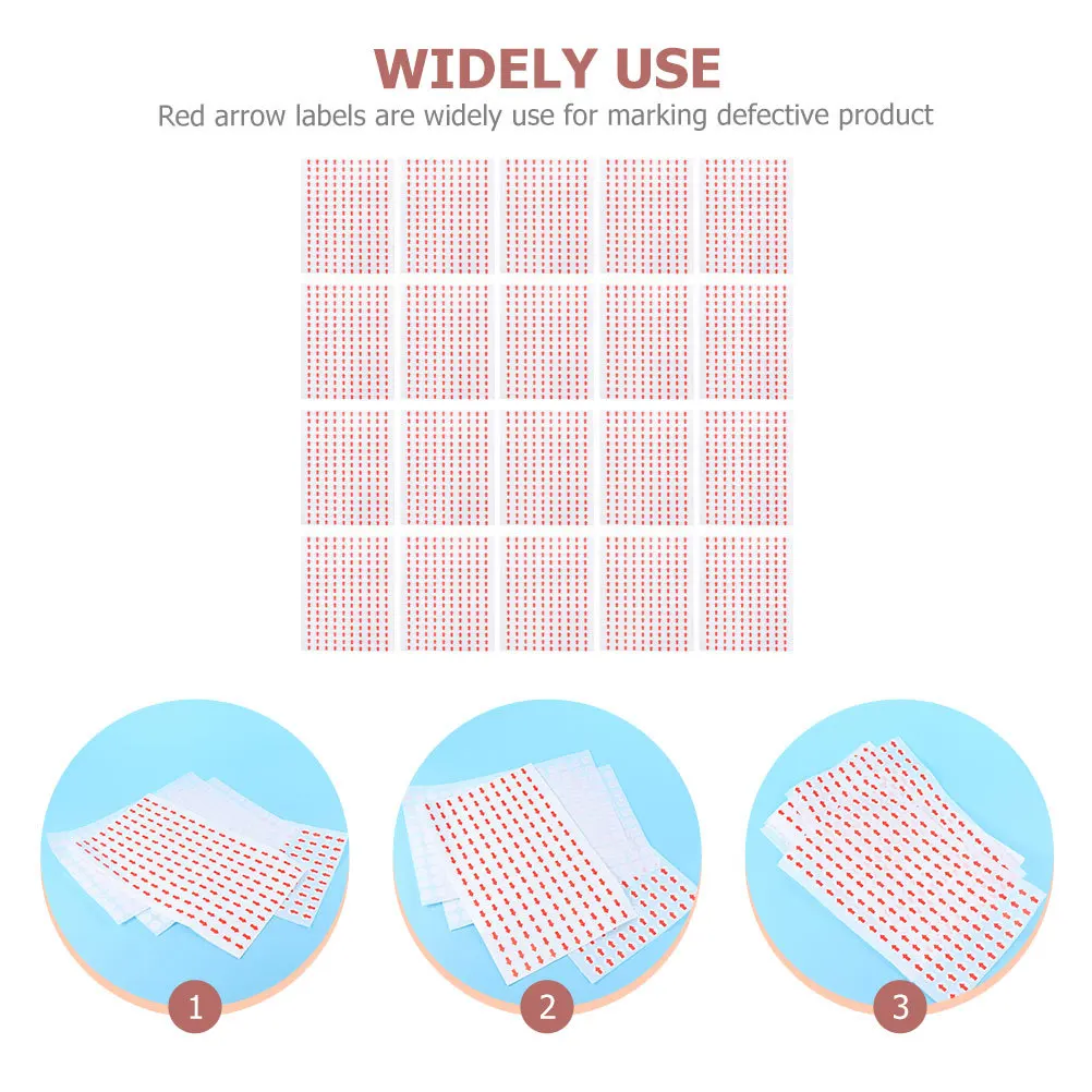 

60 Sheets Red Arrow Labels Paper Warning Stickers Practical Direction Indicator Tags for Equipment Pipeline Flow Marking