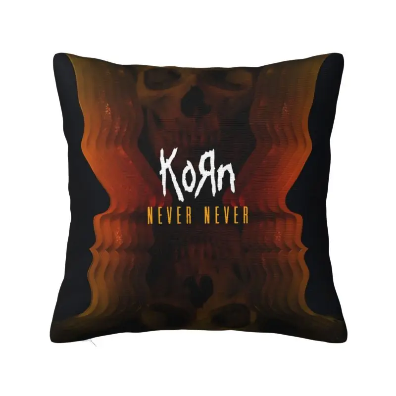 Funda de almohada cuadrada de 40x40cm con música de Korns Heavy Metal, cubierta de cojín de banda, decoración de salón