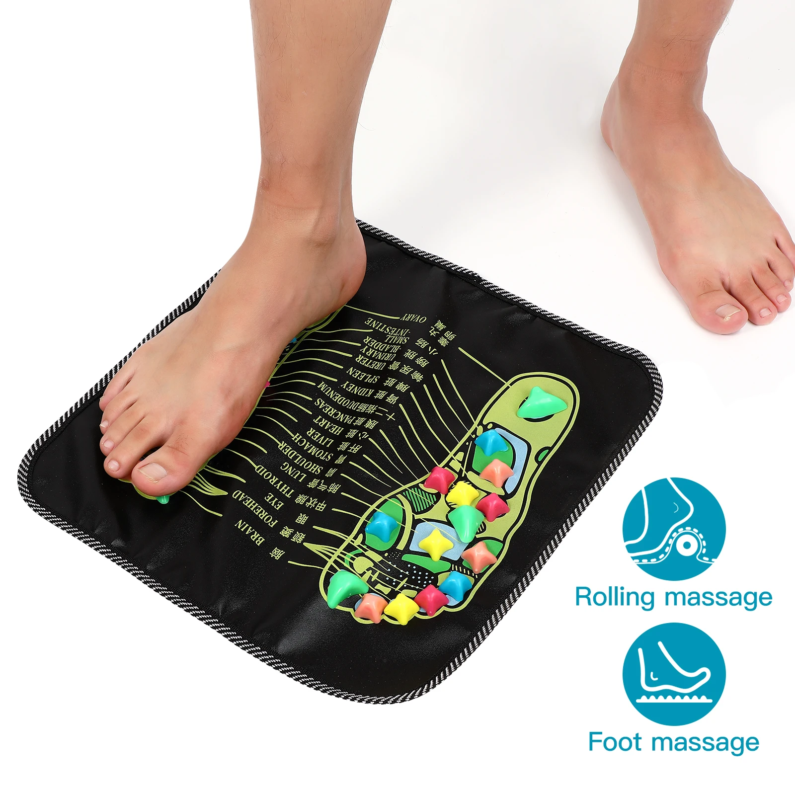 

Foot Massager Mat 35x35cm Stone Acupoint Body Tool Stimulation Sole Random Shipment Excellent Material Compact Size Foot Massage
