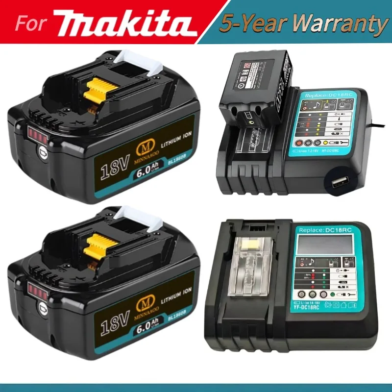 

6Ah For Makita 18V Battery 18650 Lithium-ion Battery Replacement Battery For Makita BL1830 BL1860 BL1890 LXT400 Power Tools