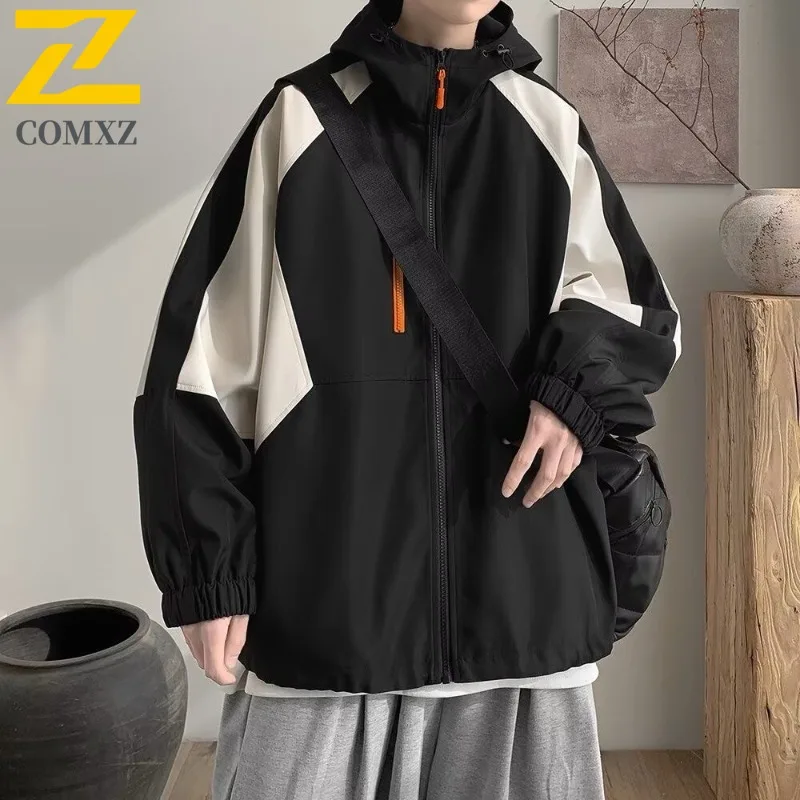 

COMXZ Man Jacket 2025 Autumn Premium Solid Color Camping Windproof Single Layer Rush Coat Outdoor Climbing Waterproof Coats