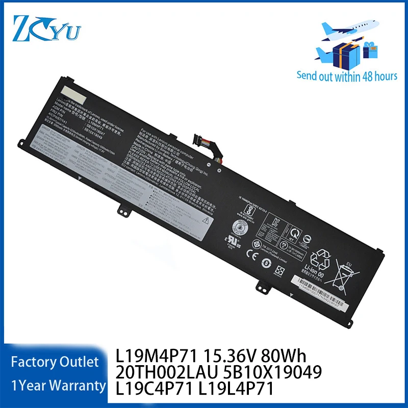 L19M4P71 Laptop-Akku für Lenovo ThinkPad P1 Gen 3 20TH002LAU 5B10X19049 L19C4P71 L19L4P71 15,36V 80Wh
