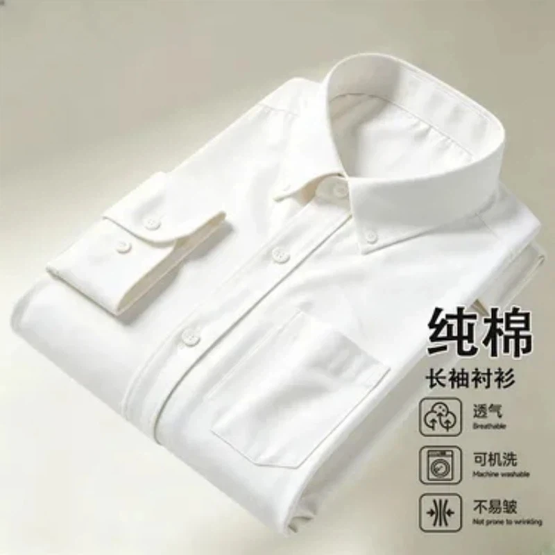 Men's Long Sleeve Button Down Shirt Business Casual Pocket Design Daily Wear Tops