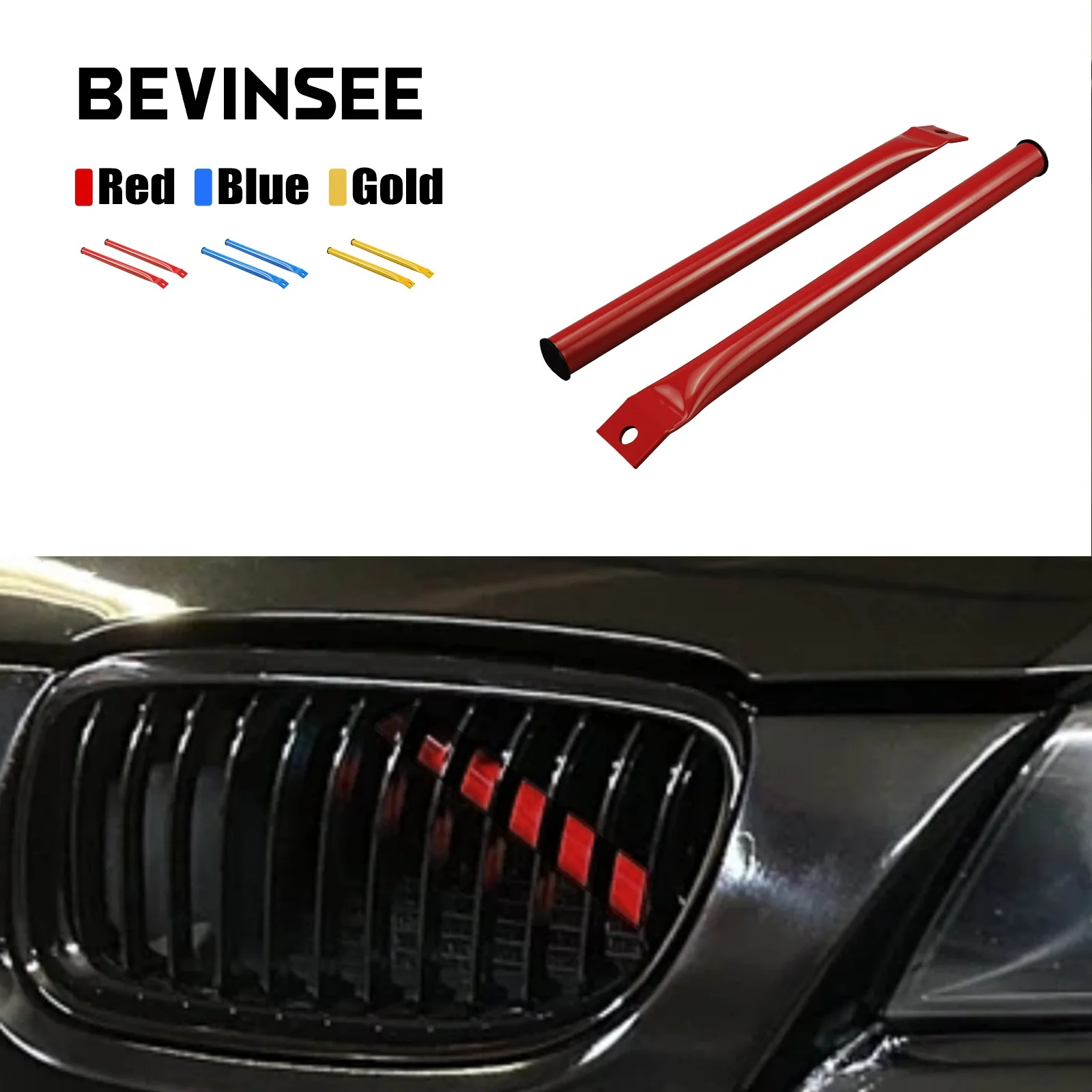 

BEVINSEE Steel Front Kidney Braces Kidney Struts for BMW E90 E91 E92 E93 323i 325i 328i 330i 335i 2006-2013