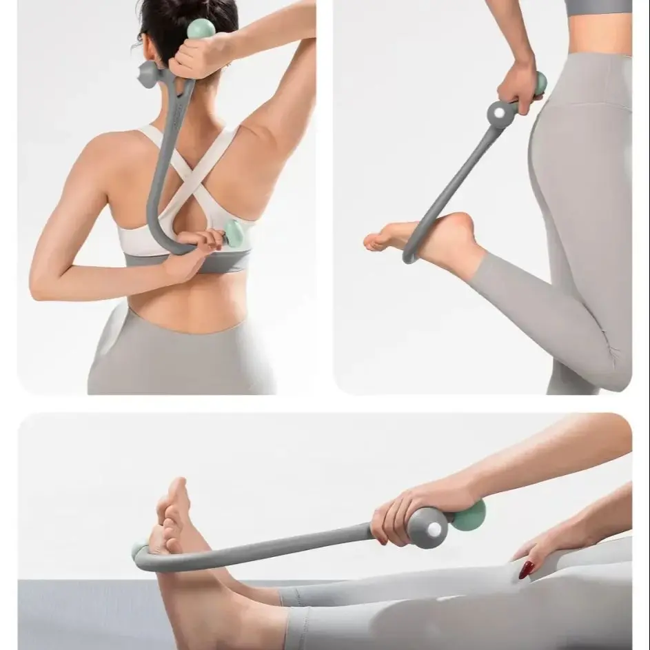Back Neck and Foot Massager, Trigger Point, Fibromyalgia Pain Relief, Manual massage hook，Massage stick，Cane