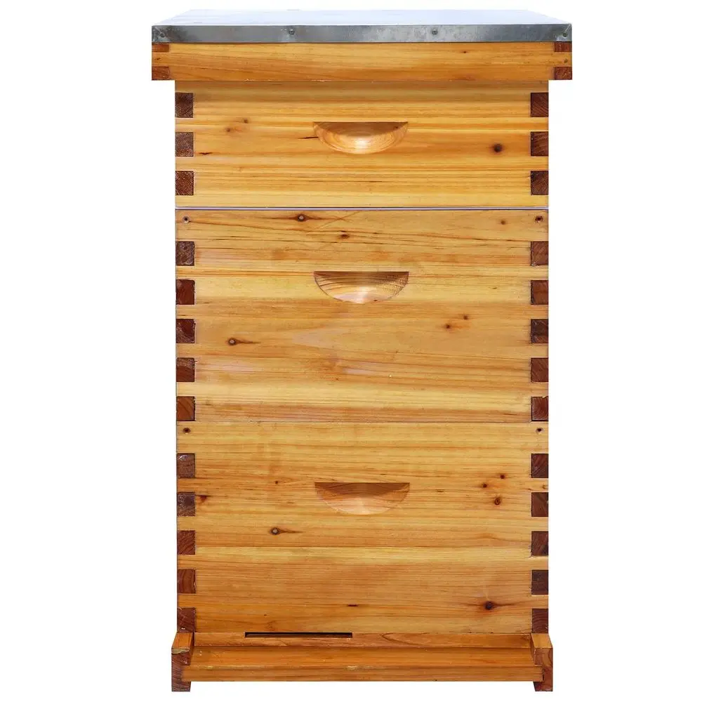 

10 frames beehive wax coating, complete beehive starter kit includes 2 deep beehives and 1 super beehive with bee F