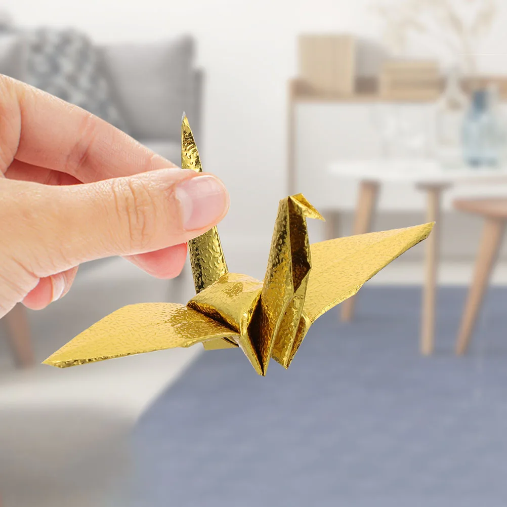 100 ورقة من ورق اوريغامي ذهبي اللون اللامع من جانب واحد لسكرابوكينغ والطي المطلي المربع DIY ورق مصنوع يدويًا #6