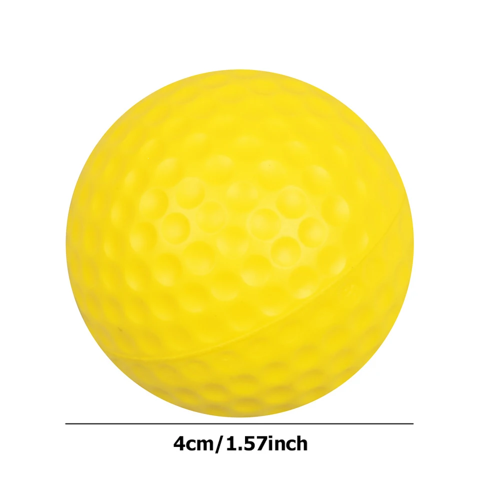 6pcs 4cm Yellow PU Soft Golf Ball Adult Stress Relief Kneading Toys Indoor Golf Practice Accessories Creative Release Toys Gifts