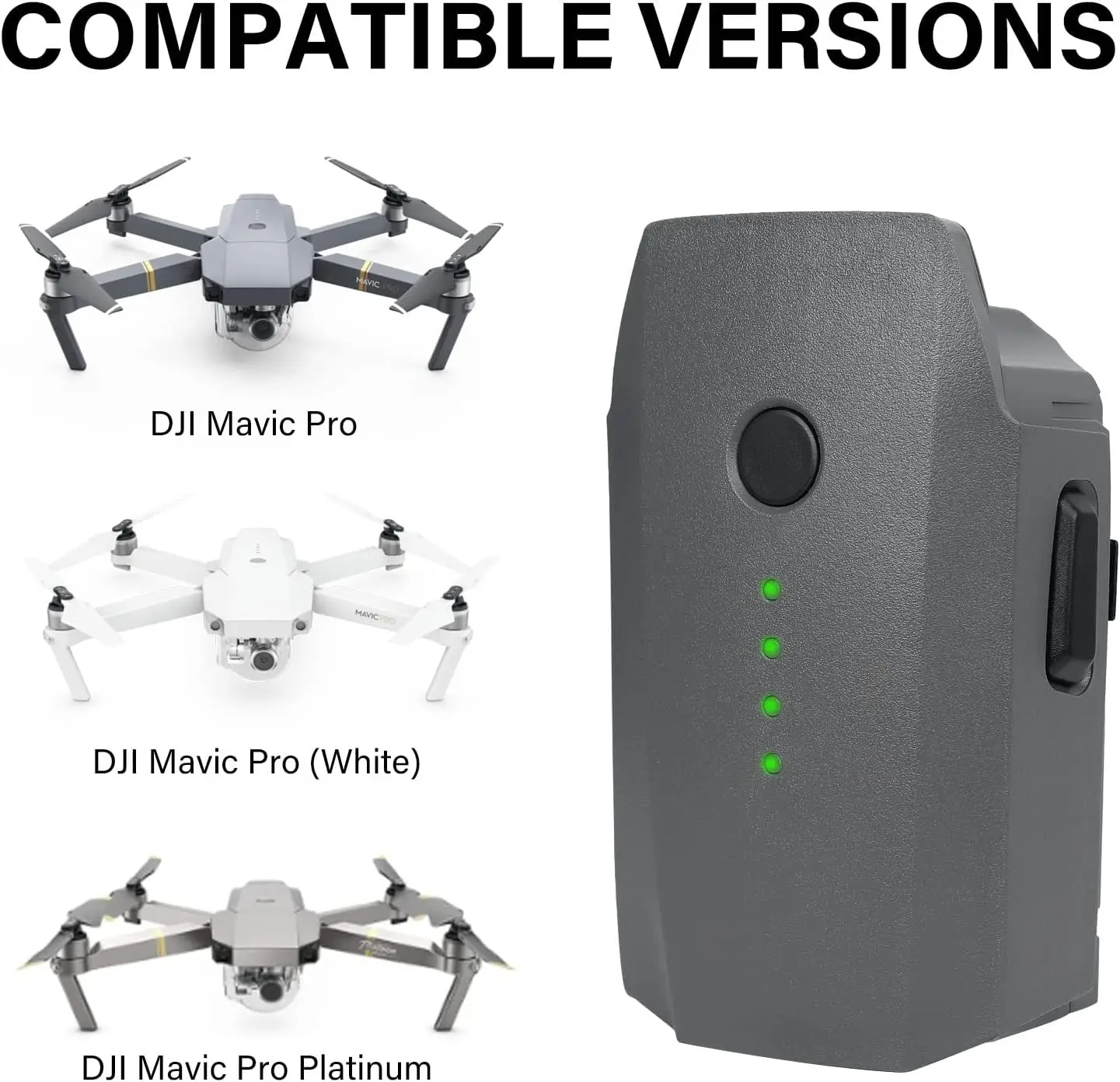 

Аккумулятор для дрона для DJI Mavic Pro Platinum/Alpine White Drone, аккумуляторные батареи для времени полета 25 минут