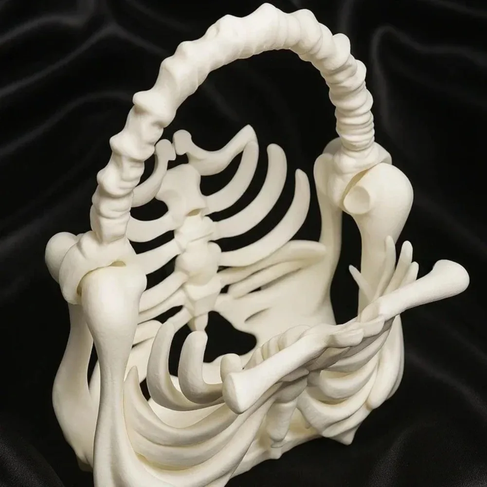 Y2K Aesthetic Skeleton Handbag Korean Women Gothic Punk 3D Printed Spine Skull Purse Girls Shoulder Bag Novelty Bag Halloween