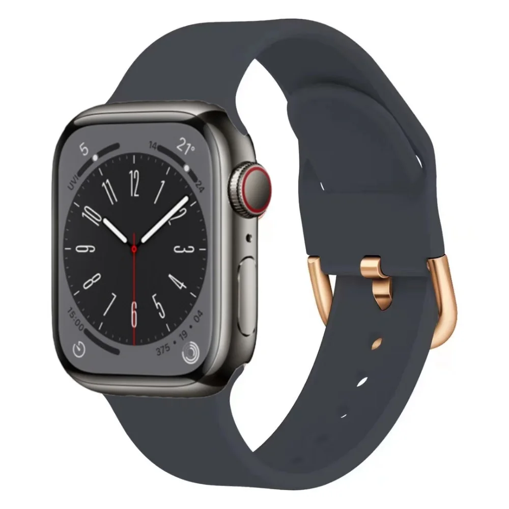 Pulseira de Silicone para Apple Watch, Nova Pulseira Esportiva, iWatch Series Ultra 8 7 6 5 4 SE, 45mm, 41mm, 49mm, 44mm, 40mm, 42mm, 38 milímetros