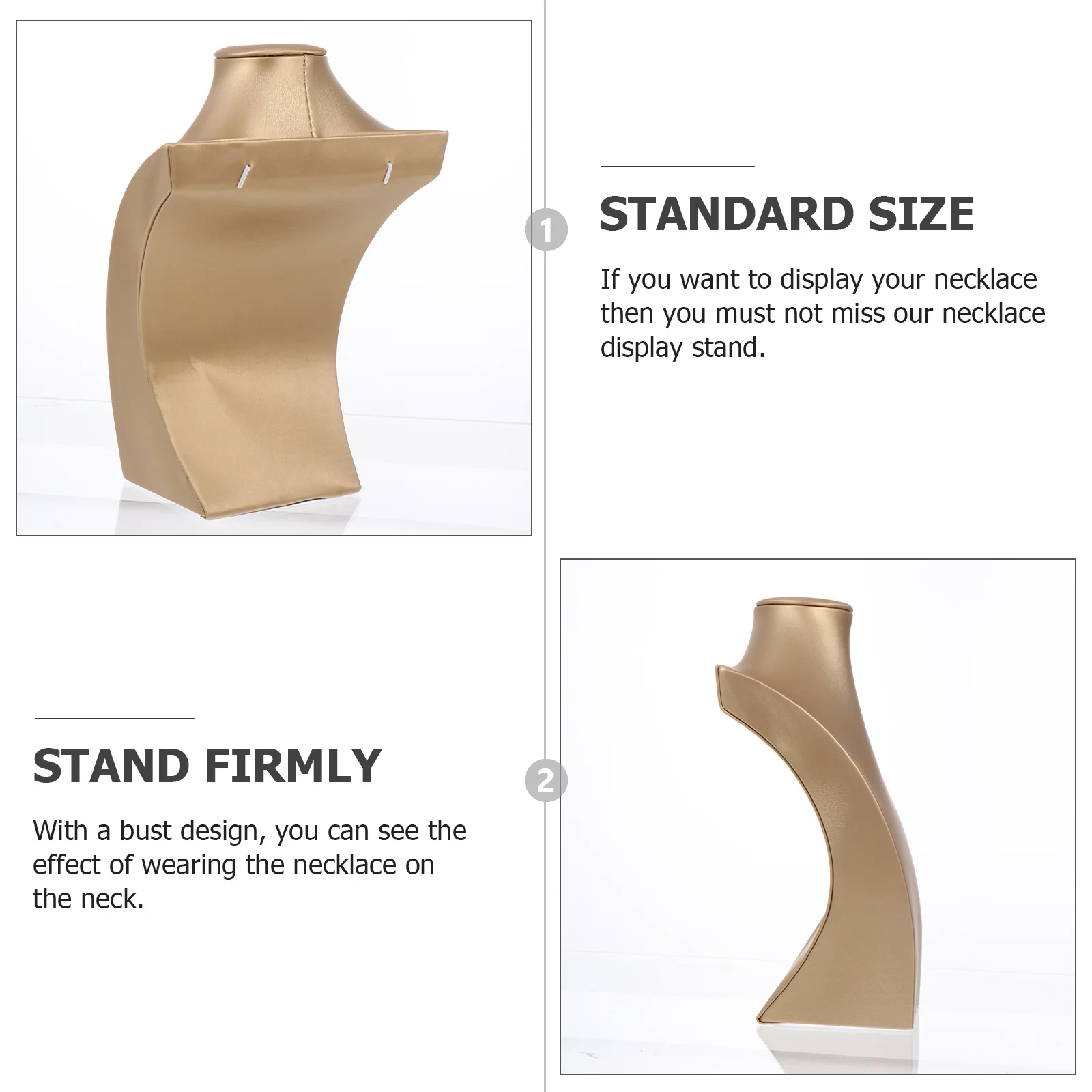 1Pcs Necklace Display Stand Neck Bust Design Brushed Jewelry Display Rack Pendant Organizer Shelf Neck Bust Stand