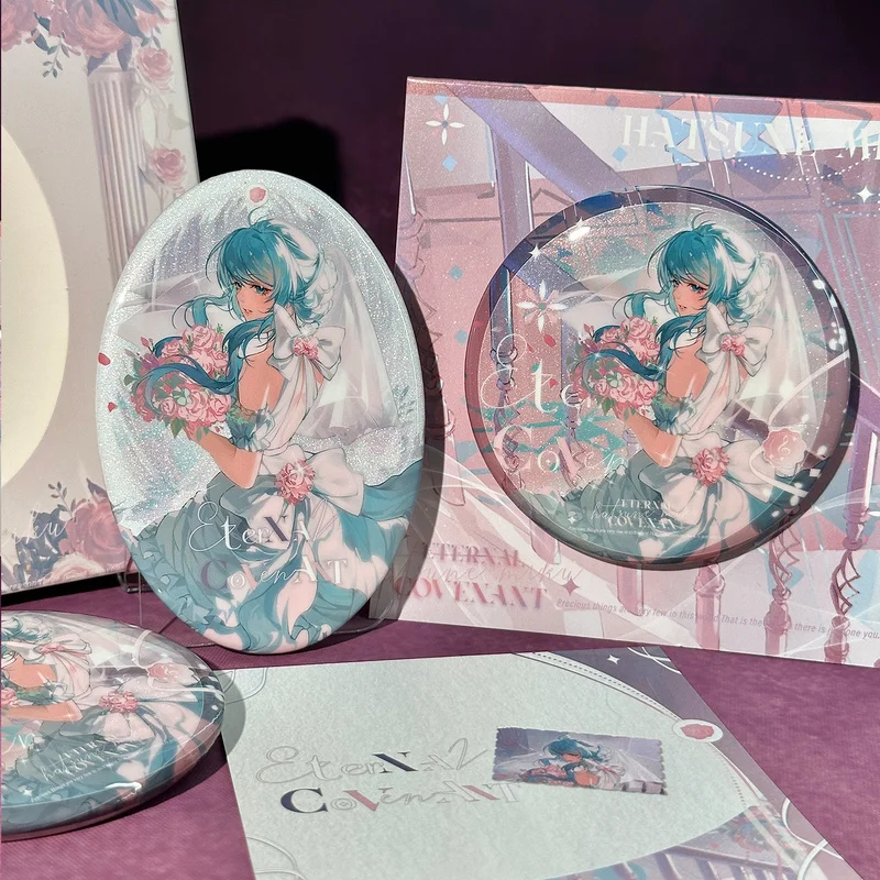

75mm Miku Badge Cute Wedding Series Round Button Badge Enamel Pin Itabag Decoration Anime Figures Peripheral Merch/Goods Toys