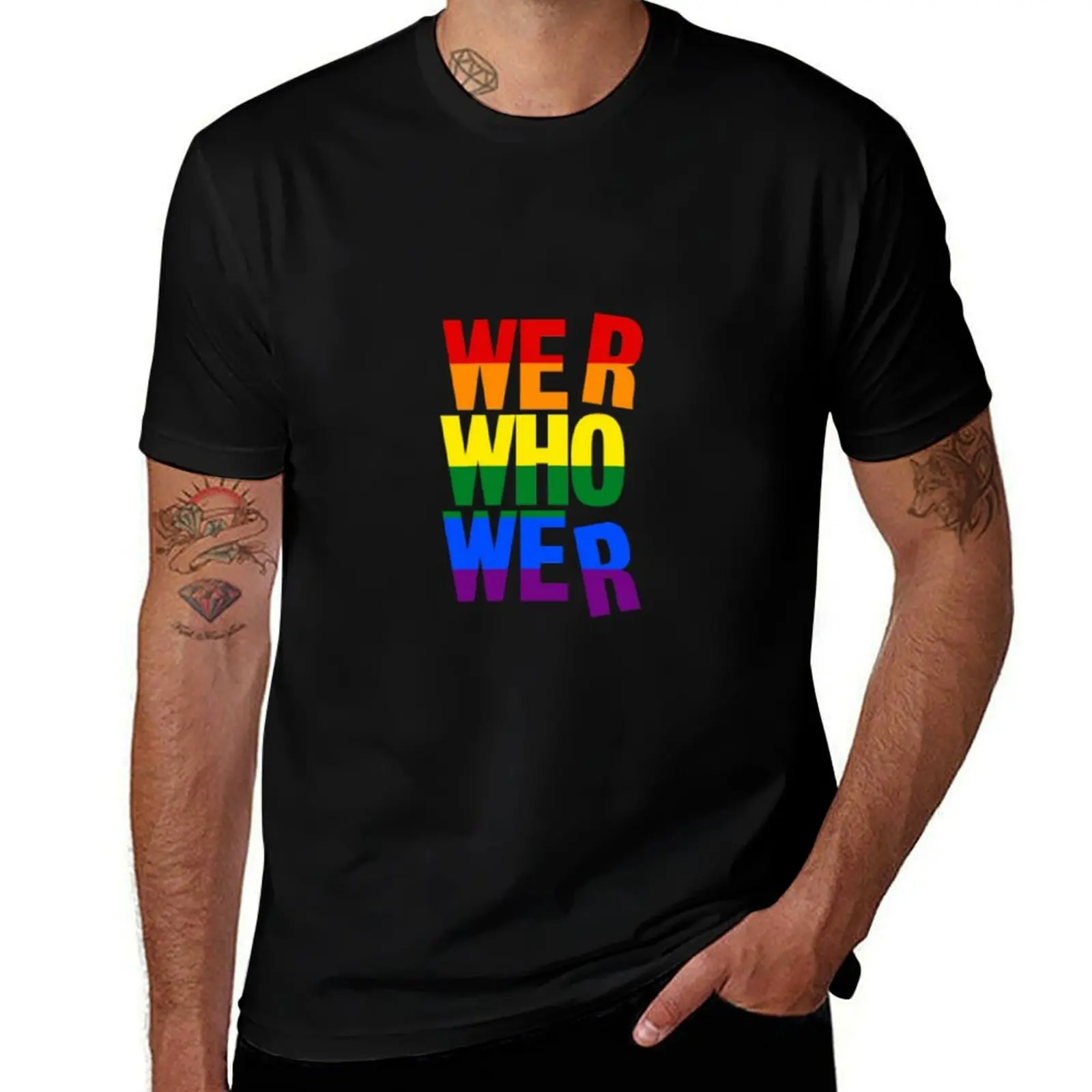 Kesha - We R Who We R - Rainbow Block Letters T-Shirt cotton graphic tees vintage t shirts T-shirt men